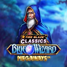 Fire Blaze Blue Wizard Megaways logo by Rarestone Gaming at Pribet CasinoFire Blaze Blue Wizard Megaways