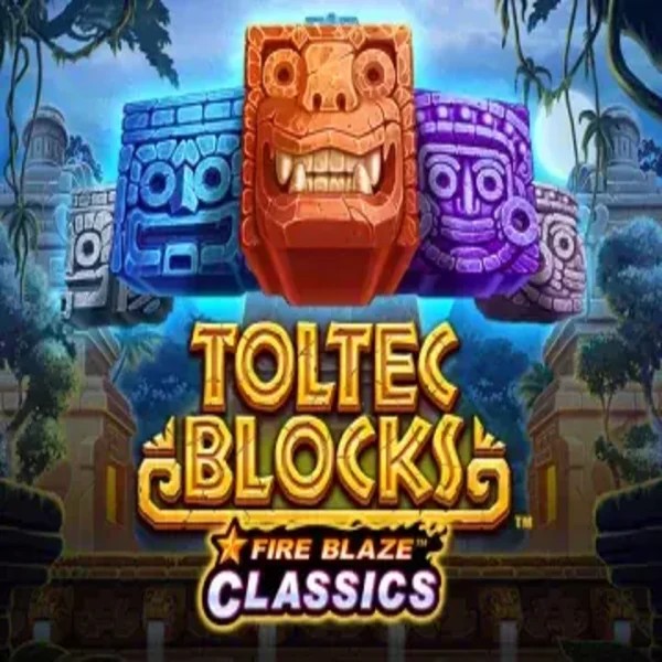Fire Blaze: Toltec Blocks slot logo by Rarestone Gaming at Pribet CasinoFire Blaze: Toltec Blocks